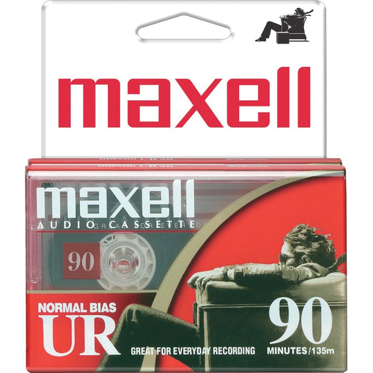 Maxell 108527 UR-90 2PK Normal Bias Audio Cassettes 90 Minute With Cases 2 Pack - Maxell