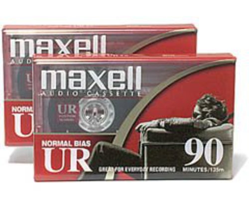 Maxell 108527 UR-90 2PK Normal Bias Audio Cassettes 90 Minute With Cases 2 Pack - Maxell